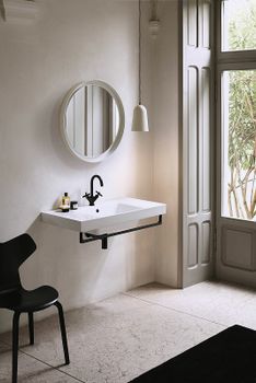 Раковина GSI Nubes 100 9651111 Белая — фото 3, Раковины подвесные