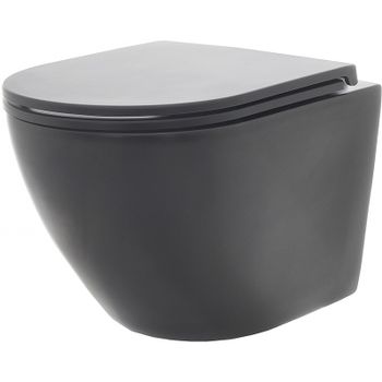 Унитаз AQUAme AQM2002MB подвесной Черный матовый с сиденьем Микролифт — фото 1, Подвесные унитазы