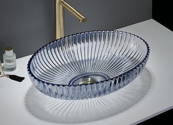 Раковина-чаша CeramaLux 51 GL49-L1 Светло-голубая — фото 3, Раковины накладные