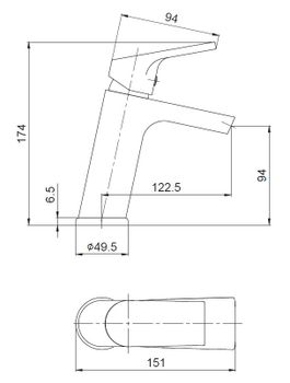 Смеситель для раковины ESKO Ontario ON 26 Хром — фото 3, Смесители для раковины