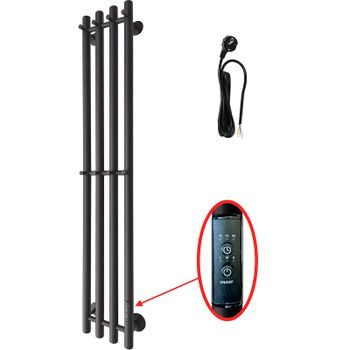 Электрический полотенцесушитель Маргроид Inaro 1200x180 Inaro-12018-1049-9005R правый Черный матовый — фото 1, Электрические полотенцесушители