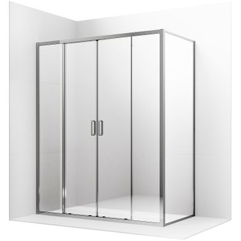 Душевой уголок Ambassador Forsa 130х70 17021108AX-70AX профиль Хром стекло прозрачное — фото 1, Прямоугольные душевые уголки