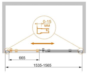 Душевая дверь CEZARES PRATICO-BF-1-155-C-Cr — фото 2, Душевые двери в нишу