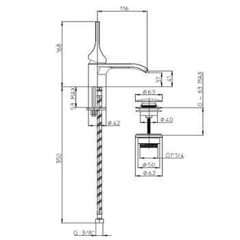 Смеситель для раковины Bossini Apice E89600.073 Черный матовый — фото 2, Смесители для раковины