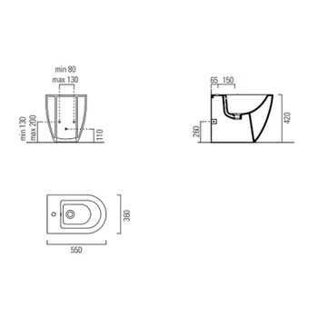 Биде GSI Pura 8872111 приставное Белое — фото 3, Биде напольные