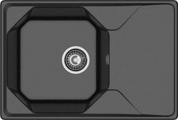 GRANFEST Мойка UNIQUE 740L 1-чаша+крыло 740*500мм черный арт.GF- — фото 2, Кухонные мойки