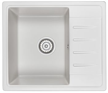 Granula-5803, БЕЛЫЙ, кухонная мойка, СтандАРТ кварц — фото 1, Кухонные мойки