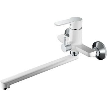 Смеситель для ванны Haiba HB22557-8 универсальный Белый Хром — фото 1, Смеситель для ванны