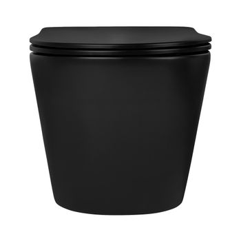 Унитаз подвесной безободковый AQUATEK ВЕГА AQ1905-MB 525*360*320 мм, горизонтальный выпуск, черный м — фото 7, Подвесные унитазы