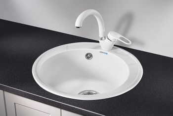 Granula-4802, БЕЛЫЙ, кухонная мойка, СтандАРТ кварц — фото 2, Кухонные мойки