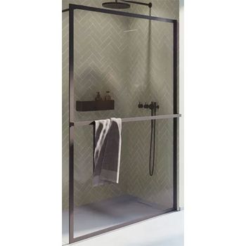 Душевая перегородка Riho Lucid GD400 140 G005045121 (GD414B000) профиль Черный стекло прозрачное — фото 1, Душевые перегородки