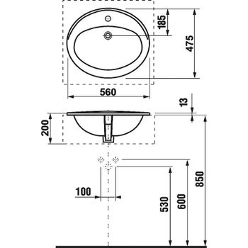 Раковина Roca Adora 55 327203000 Белая — фото 2, Раковины встраиваемые сверху