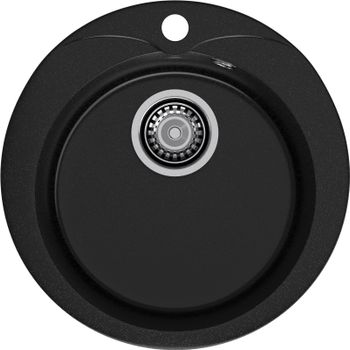 GRANFEST Мойка RONDO 480 1-чаша D-475мм черный арт.GF- — фото 2, Кухонные мойки
