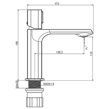 Смеситель для раковины Creavit Alfa AL1500 Хром — фото 2, Смесители для раковины
