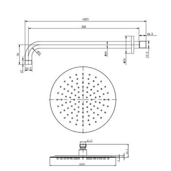 Верхний душ Caprigo Parts 99-523-NER Черный матовый — фото 2, Верхние души