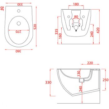 Биде Artceram File 2.0 FLB001 17 30 подвесное Черное матовое — фото 2, Биде подвесные