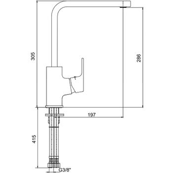 Смеситель для кухни E.C.A. Tiera 102118123C1EX Черный матовый — фото 2, Смесители для кухни