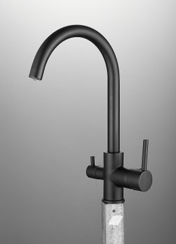 Смеситель для кухни Belz B801 B76801-7 Черный — фото 3, Смесители для кухни