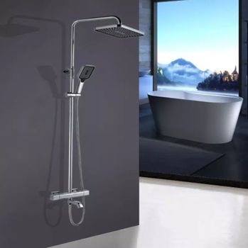 Душевая система ALMAes GaLaxy SDI-1803 с термостатом Хром — фото 10, Душевые стойки