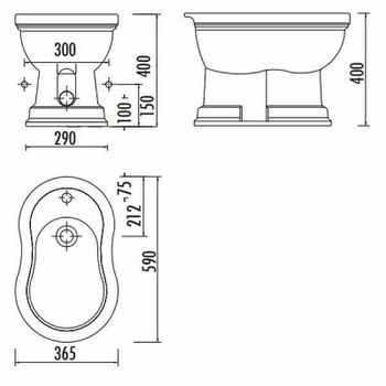 Биде Creavit Klasik KL500-00PR00E-0000 Карамель — фото 2, Биде напольные