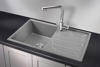 Granula-8002, АЛЮМИНИУМ, кухонная мойка, кварц — фото 2, Кухонные мойки