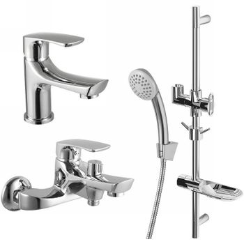 Комплект смесителей Lemark Plus Shape LM1780C Хром — фото 1, Готовые комплекты для ванной комнаты