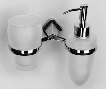 Аксесс Aller K-1189 Держатель стакана и дозатора (блистер), хром, WasserKRAFT — фото 2, Дозаторы