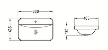 Раковина CeramaLux 60 78699 Белая глянцевая — фото 2, Раковины встраиваемые сверху