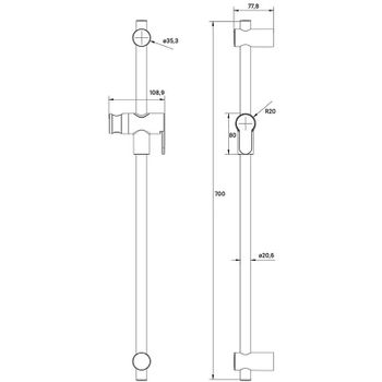 Душевая штанга Iddis Ray RAY70MGi17 Золото матовое — фото 4, Штанги для душа