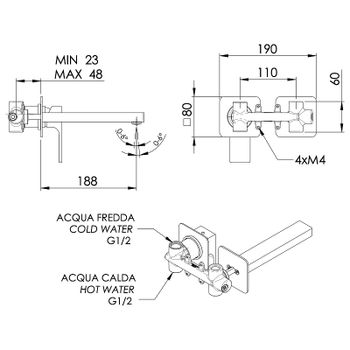 Смеситель для раковины Remer Absolute AU15P Хром — фото 2, Смесители для раковины