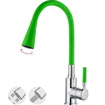 Смеситель для кухни Accoona A9890K-1 Хром Зеленый — фото 3, Смесители для кухни