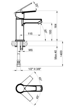 Смеситель для раковины Azario Enzo AZ-15714501 Хром — фото 2, Смесители для раковины