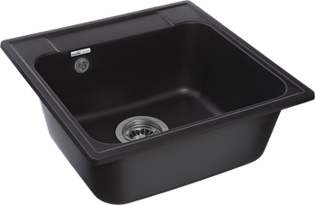 GRANFEST Мойка QUARZ 48 1-чаша 480*480мм черный арт.GF-Z- — фото 2, Кухонные мойки