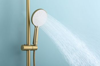 Душевая система Raglo R20.26.03 с термостатом Золото матовое — фото 7, Душевые стойки