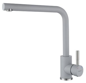 GRANFEST QUARZ Смеситель для кухни Г-обр. D-35мм серый арт. GF- — фото 1, Смесители для кухни
