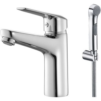 Смеситель для раковины с гигиеническим душем Iddis Torr TORSB00i08 Хром — фото 1, Смесители для раковины