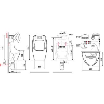 Писсуар Laguraty Sensor 560 Белый — фото 6, Писсуары