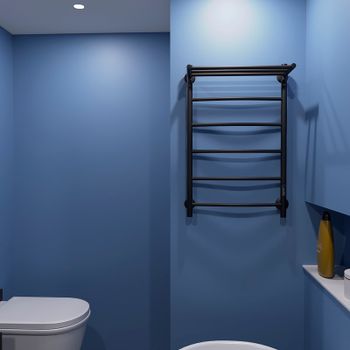 Электрический полотенцесушитель Маргроид Вид 4 800x500 04-8050-1051-9005R правый с полкой Черный мат — фото 7, Электрические полотенцесушители