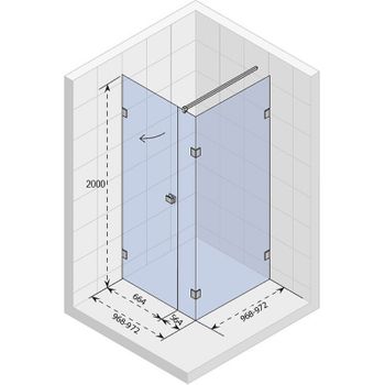 Душевой уголок Riho SZ Scandic NXT X204 100х100 L G001091120 (GX08052C1) профиль Хром стекло прозрач — фото 2, Квадратные душевые уголки