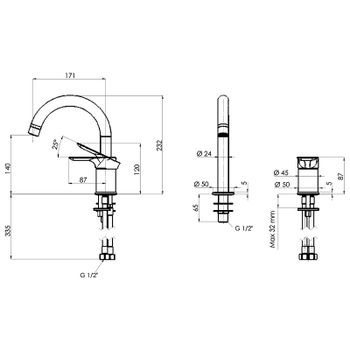 Смеситель для раковины Remer Infinity I57 Хром — фото 2, Смесители для раковины
