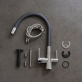 Смеситель для кухни Lemark Comfort LM3075C085 Хром Черный — фото 11, Смесители для кухни