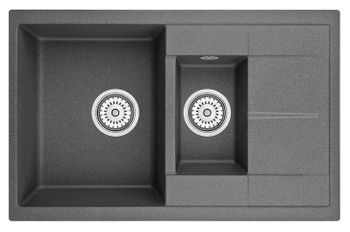 Товар: Granula-7802, ГРАФИТ (ЧЁРНО-СЕРЫЙ), кухонная мойка, кварц - фото 1 Granula-7802, ГРАФИТ (ЧЁРНО-СЕРЫЙ), кухонная мойка, кварц — фото 1, Кухонные мойки