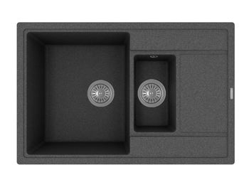 Товар: Florentina Мойка "Липси" 780_К, черный FG - фото 1 Florentina Мойка "Липси" 780_К, черный FG — фото 1, Кухонные мойки