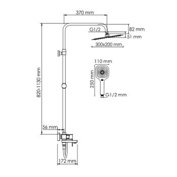 A177.069.065.087.CH Душевой комплект со смесителем — фото 3, Душевые стойки