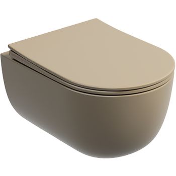 Унитаз Ceramicanova Modena Rimless CN6063MC подвесной Капучино матовый с сиденьем Микролифт — фото 1, Подвесные унитазы