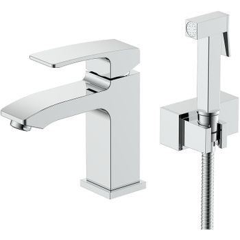 Смеситель для раковины Raglo R01.12 с гигиеническим душем Хром — фото 1, Смесители для раковины