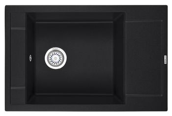 Granula-7806, ЧЁРНЫЙ, кухонная мойка, кварц — фото 1, Кухонные мойки