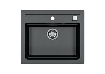 Мойка для кухни ALVEUS GRANITAL ATROX 30 CARBON - G91 590 X 500 1X в комплекте с сифоном 1132823, — фото 2, Кухонные мойки