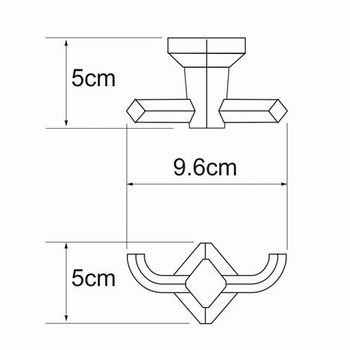 Аксесс Aller K-1123 Крючок двойной (блистер), хром, WasserKRAFT — фото 4, Крючки для полотенец