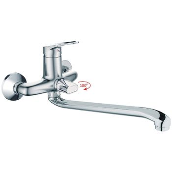 Смеситель для ванны Haiba HB2213-1 универсальный Хром матовый — фото 3, Смеситель для ванны